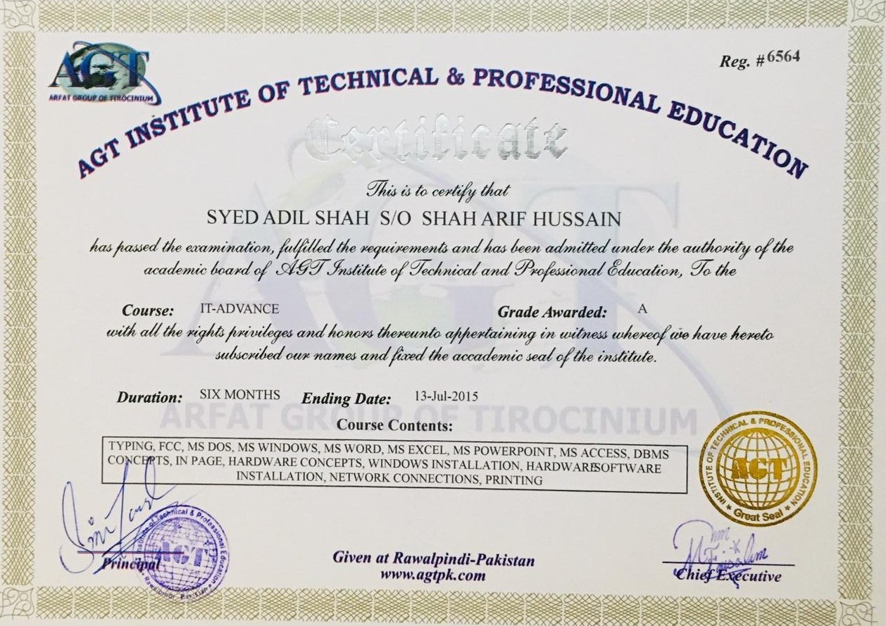 Certificate